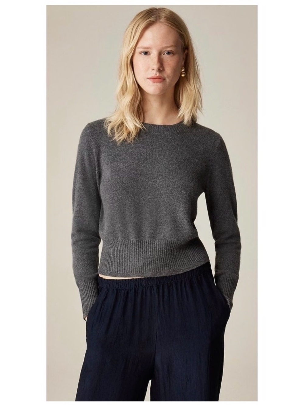 J Crew Shrunken Cashmere Sweater XXS